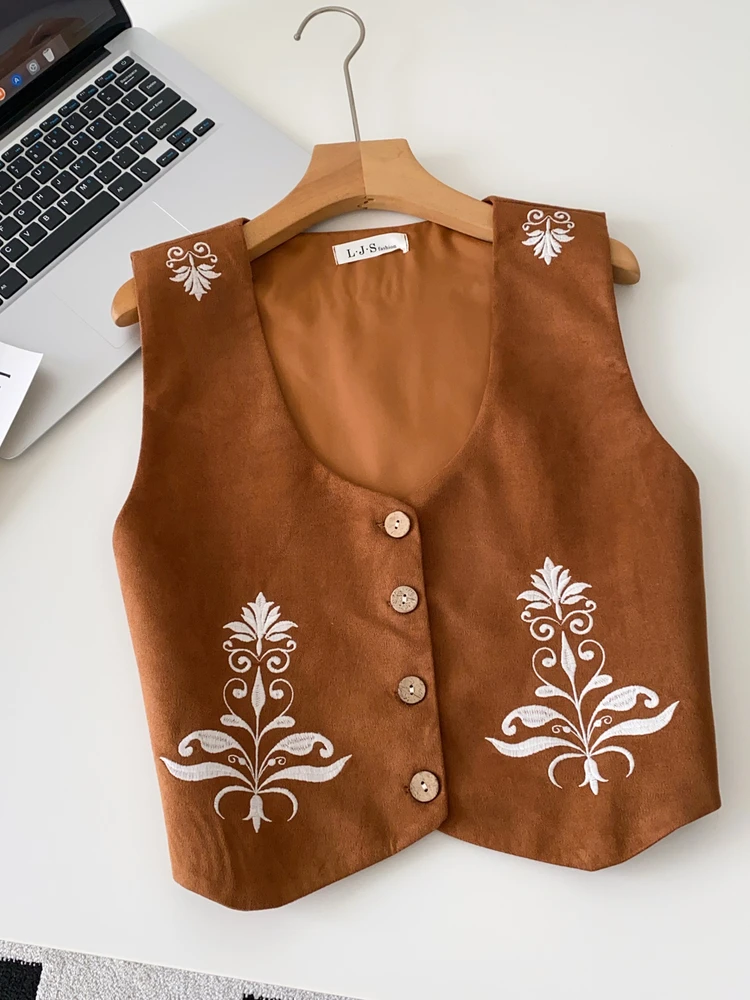

Retro Vaion Women's Vest Top V-ne Open Cardigan Deer Skin Velvet Faionable Outerwear Autumn 2025 Commute Sle Regular...