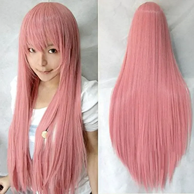 Harajuku anime cosplay wigs for Momoi Satsuki long straight synthetic hair wig whistle 32 