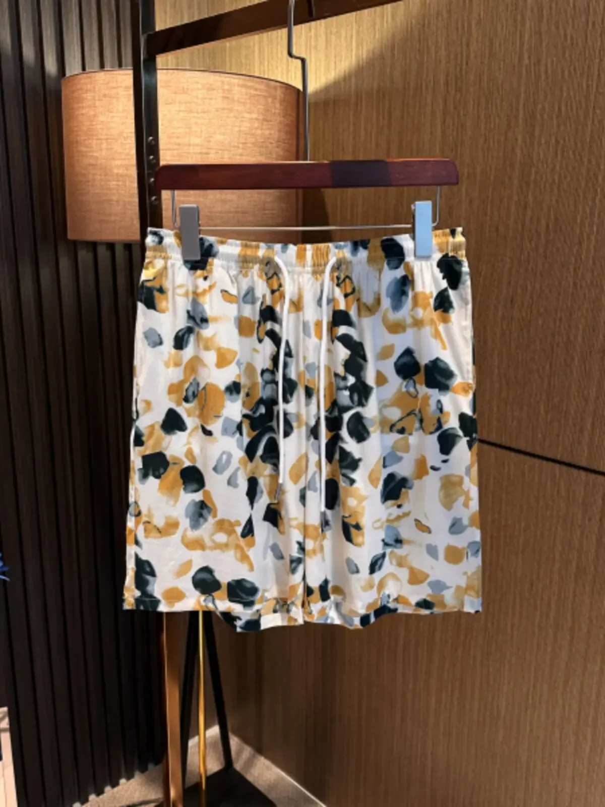 Cuban collar casual style! Mulberry silk double wrinkle anti-wrinkle process! Summer flower shirt shorts set