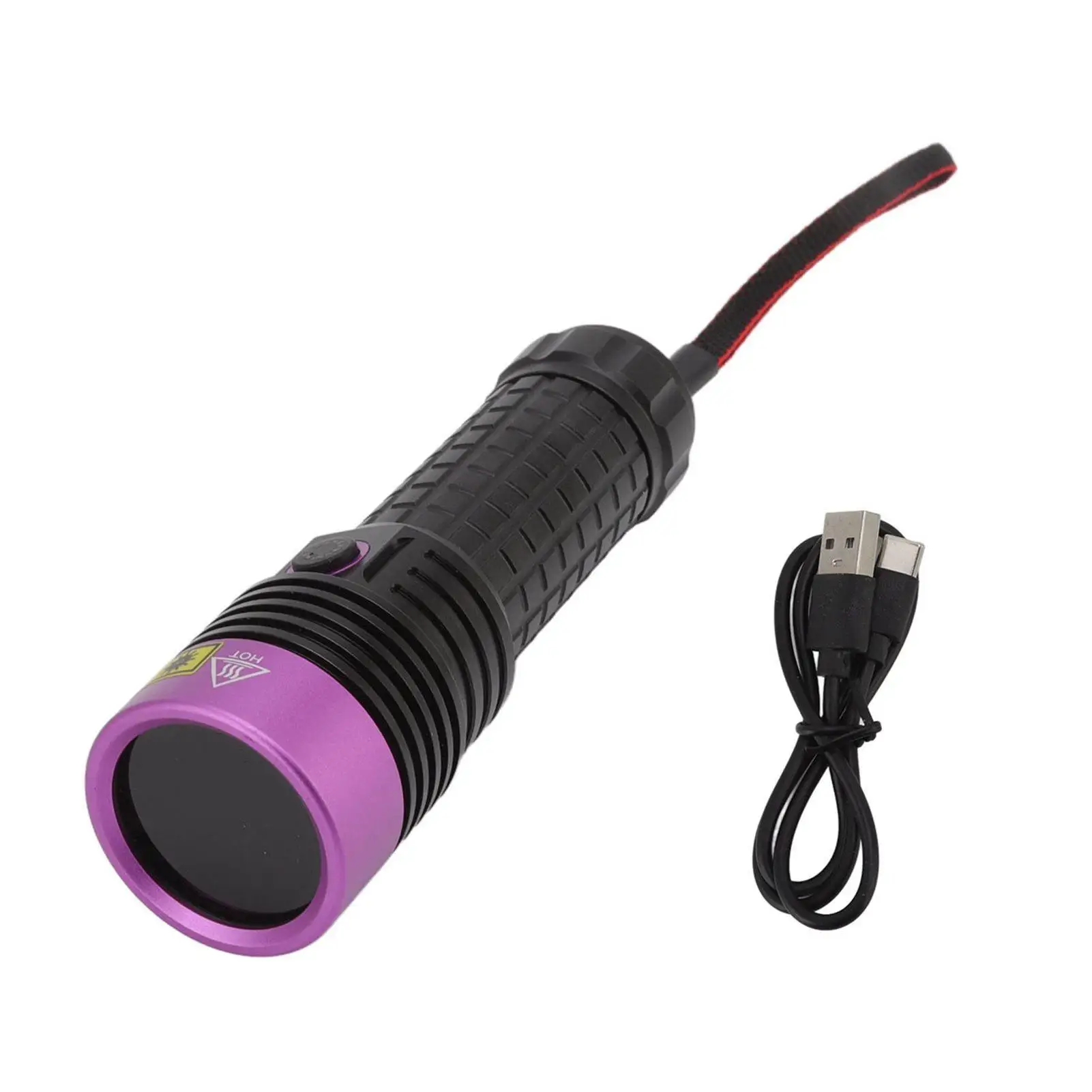 

UV Flashlight with Optical Lens Light 2 Levels USB Rechargeable for banknote Detection