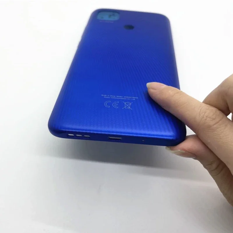 For Xiaomi Redmi 9C Battery Back Cover Rear Door Housing Case Plastic Panel Volume Button No NFC Contacts Replace