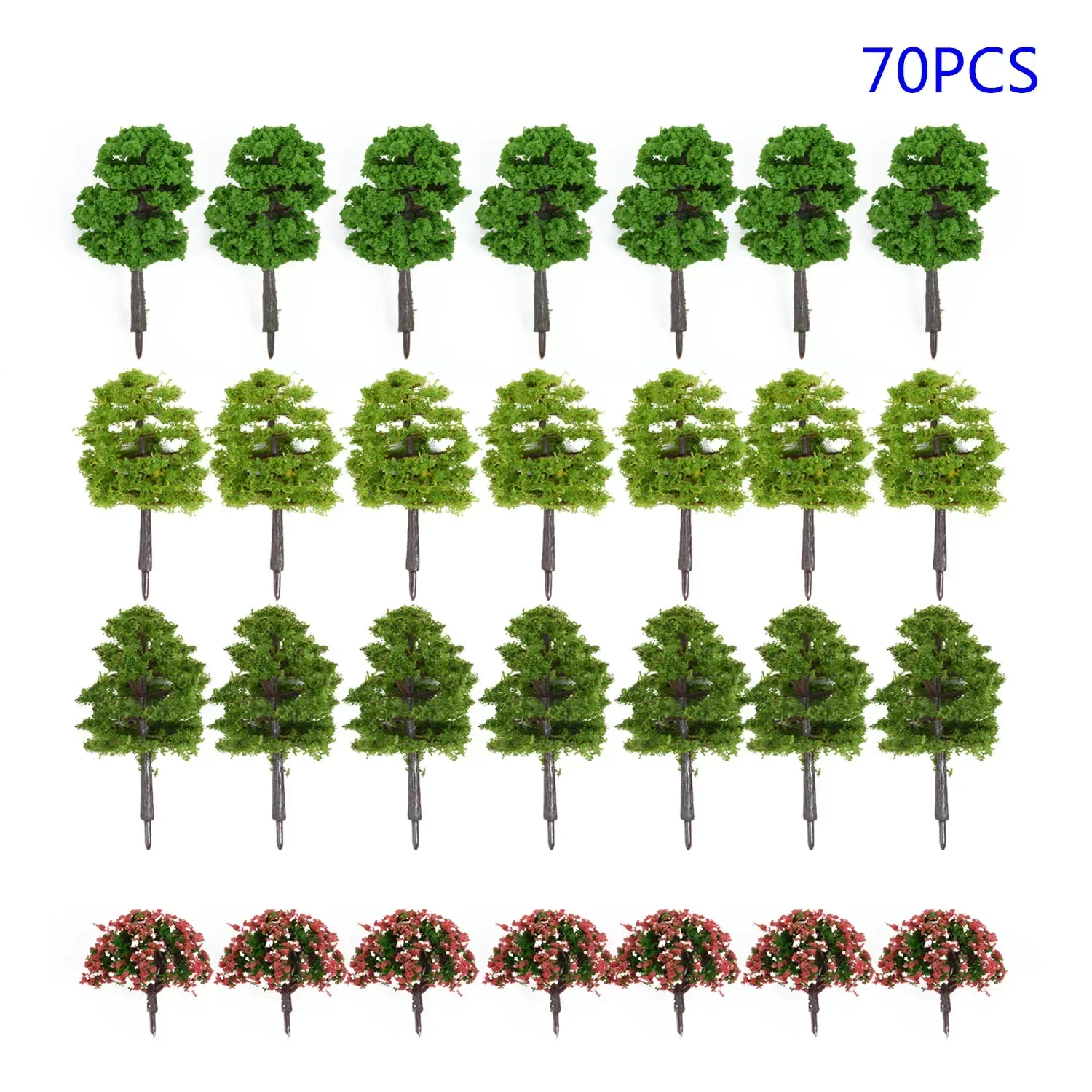 70pcs Model Trees 1:75/1:100 HO Z TT Scale Layout Train Garden  Buildings Artificial Miniature Tree DIY Sandtable Model Toys Kid