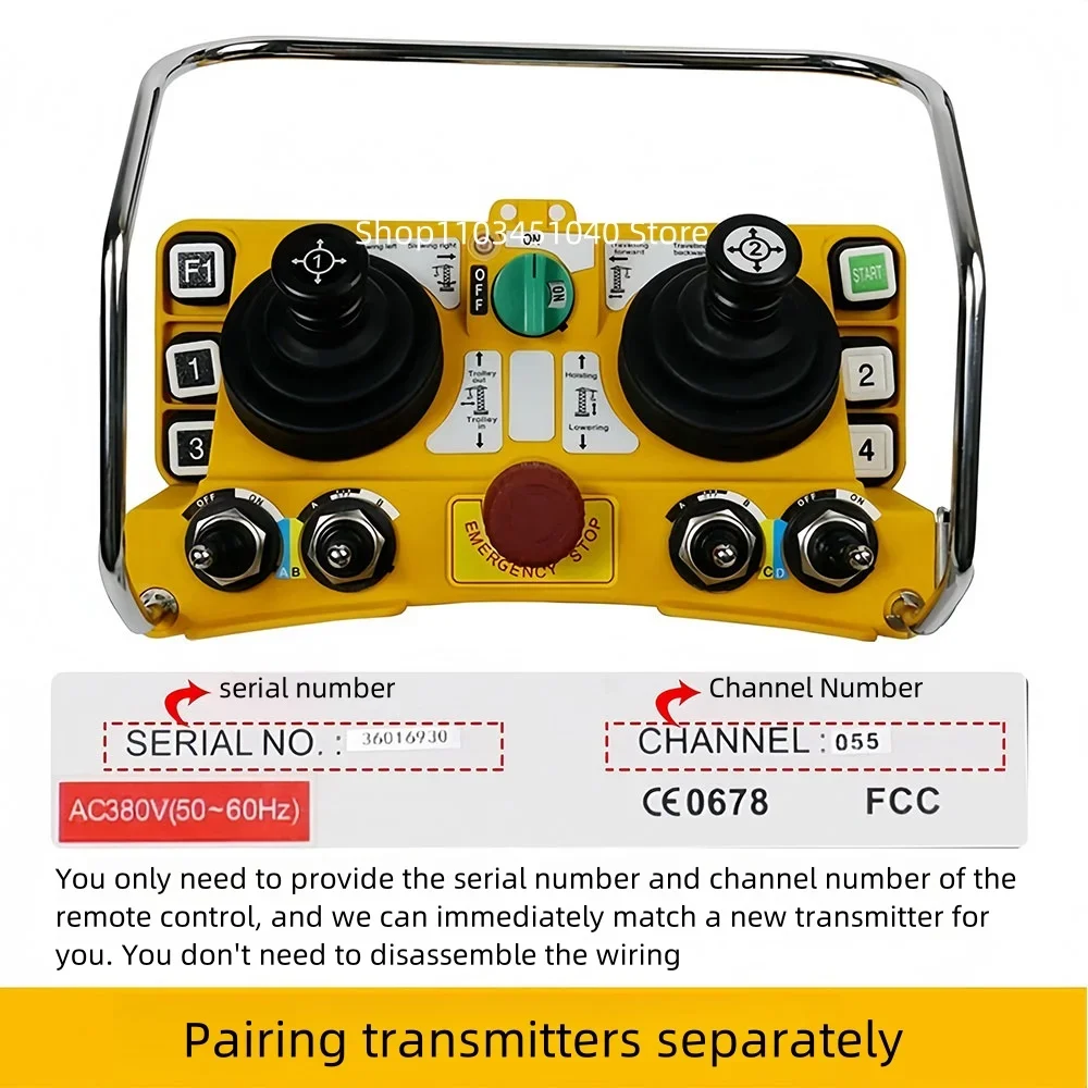 Single transmitter industrial remote control F24-60 tower crane dual joystick elevator wireless remote control