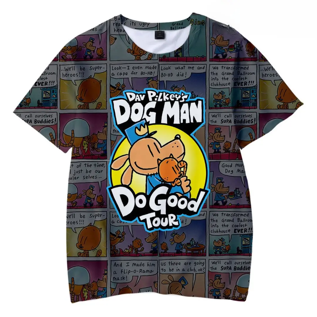 2024 Child Boys T-shirts Cartoon anime dog man Summer Short Sleeve Boy Clothes T Shirt Tops Tee Children\'s clothing 3-14 years