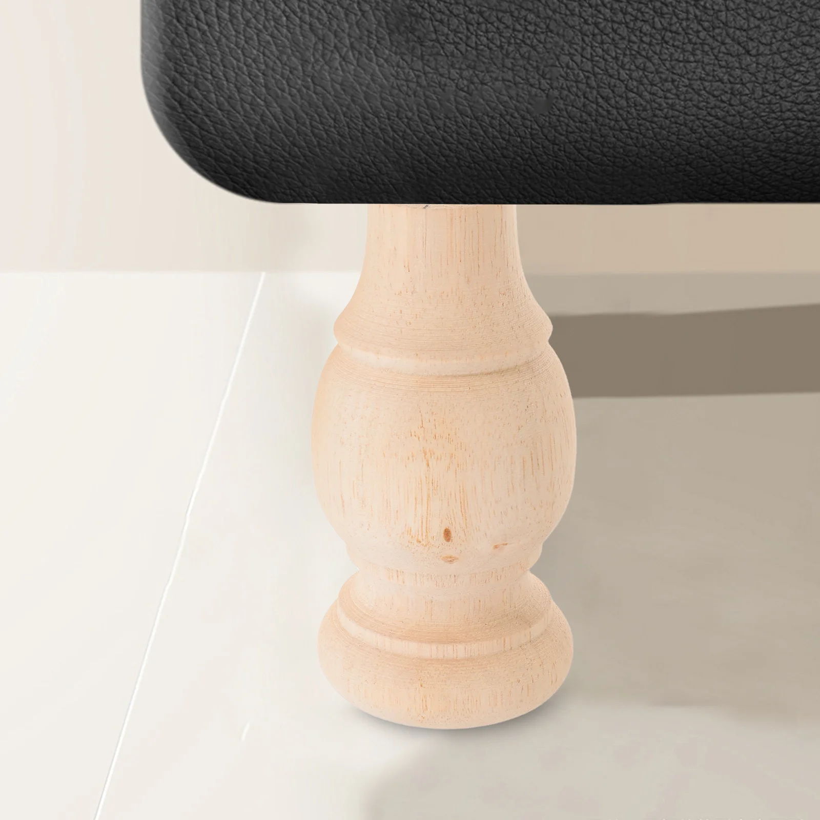 4 قطعة أرجل أريكة من الخشب الصلب منحوتة أقدام أثاث أسطوانية لخزانة الأريكة طاولة مضمد استبدال أرجل خشبية