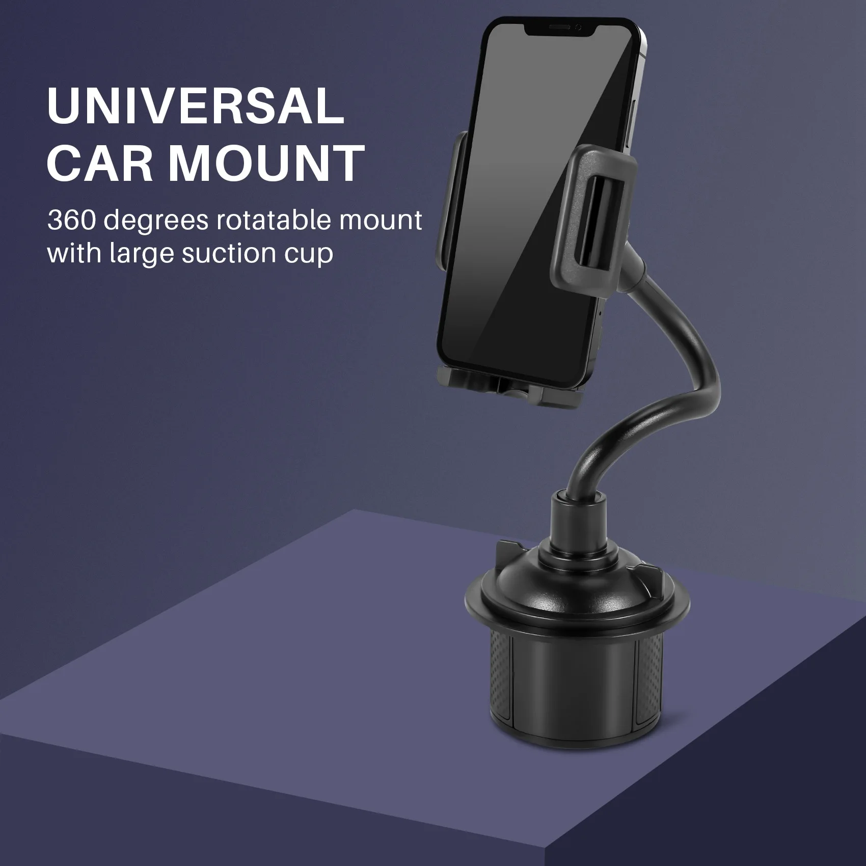 Universal Car Mount Adjustable Gooseneck Cup Holder Cradle For Cell Phone Iphone