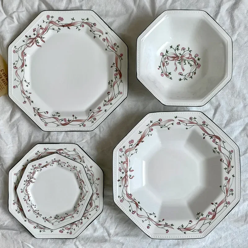 Export Classic European Star Anise Streamer Series Steak Plate Salad Bowl Coffee Cup Plate Tableware