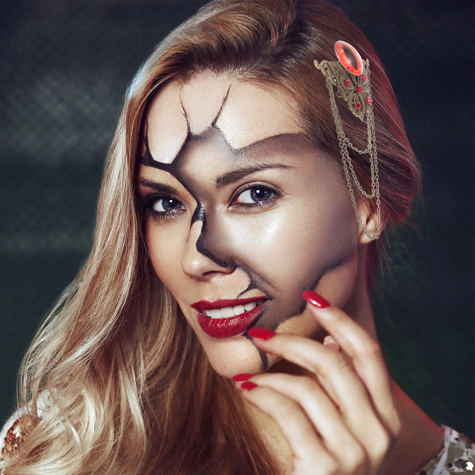 

Hair Clips Women Hairpins Brooch Pin Evil Eye Design Lightweight Hairstyle Accessories Creative Clothes Brooch