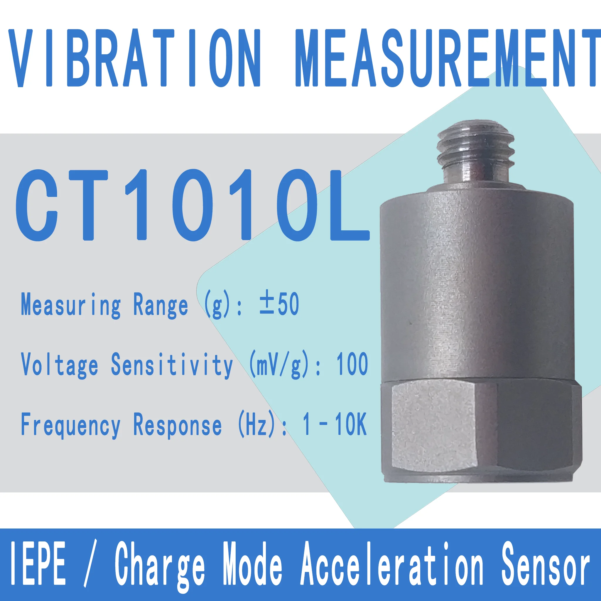 Chengtec CT1010L High Sensitivity General Purpose IEPE ICP Piezo Accelerometer