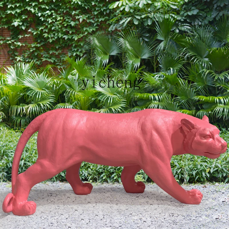 YFY  outdoor simulation large snow leopard sculpture fiberglass landscape animal model decorative ornament