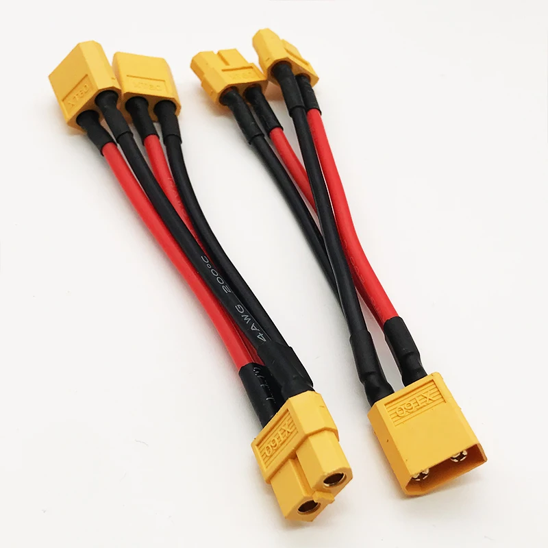 XT60 Parallel Battery Connector Male/Female Cable Dual Extension Y Splitter 14AWG Silicone Wire for RC Drone Motor Part