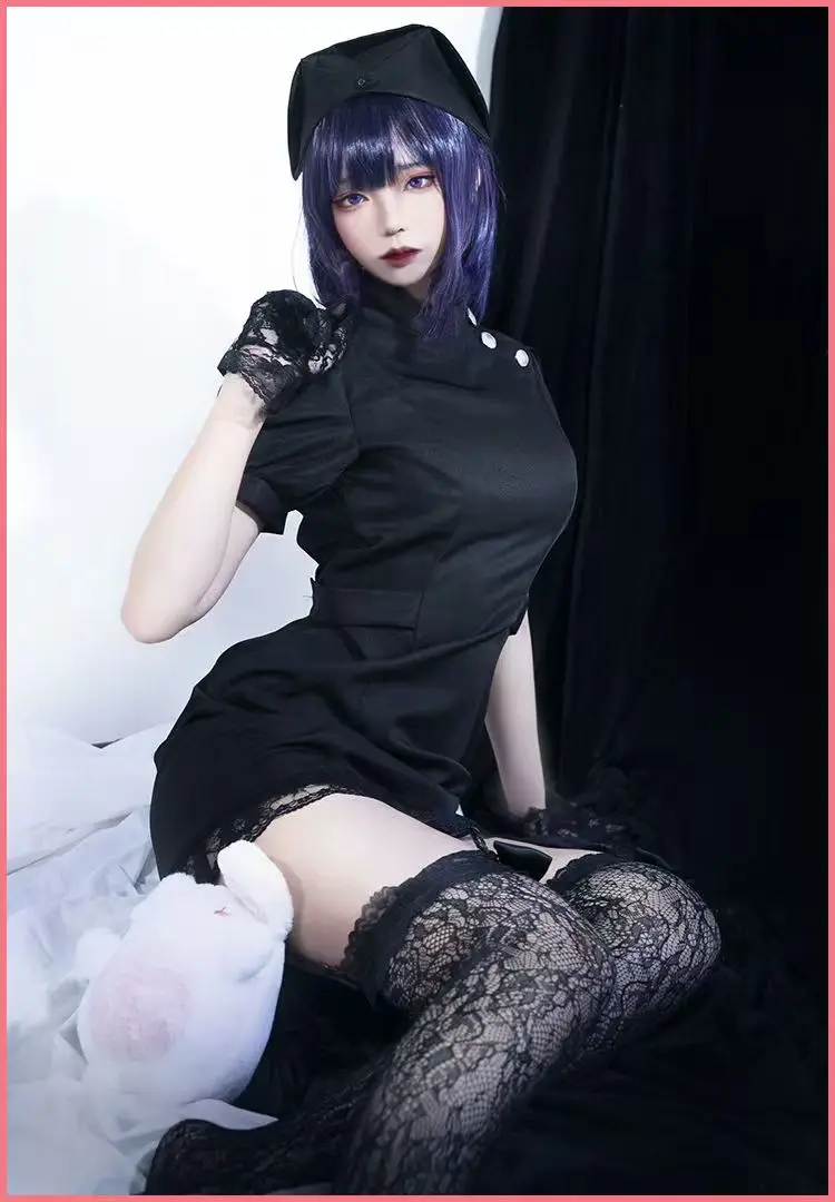

2025 Halloween Party Outfit Anime Kitagawa Marin Cosplay Costume Marlene Nurse White Black Sexy Uniform Dress Wig Suit for Women