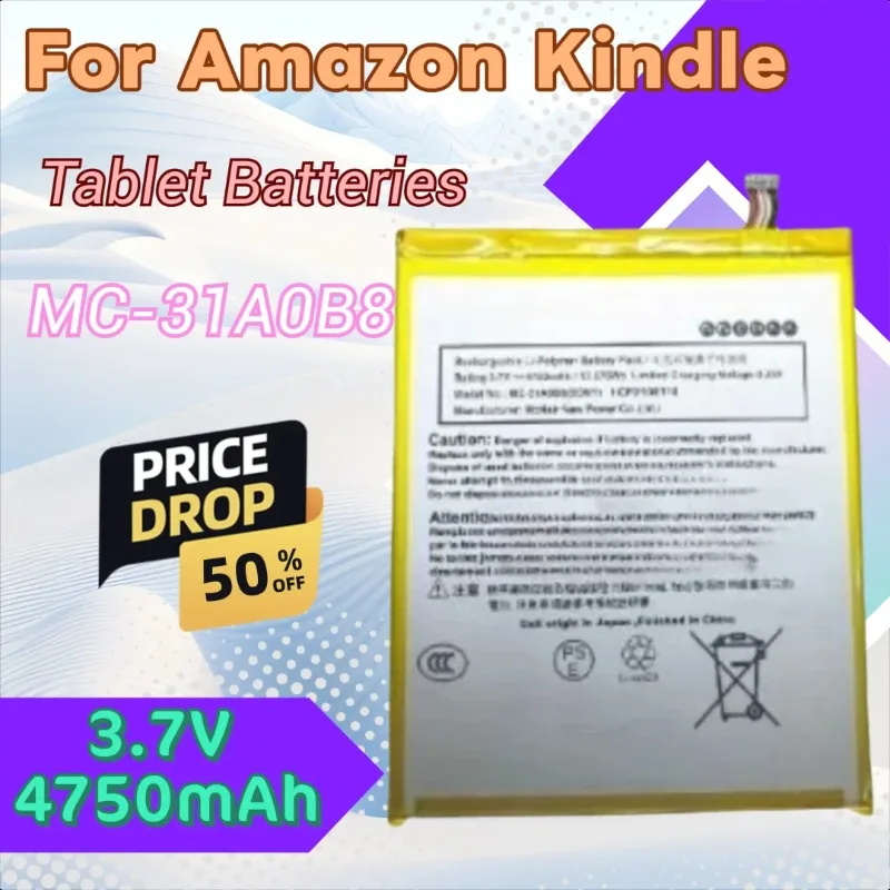 

Battery 3.7V 4750mAh MC-31A0B8 for Amazon Kindle Fire HD 8" 6th GEN PR53DC Brand New High Quality Battery