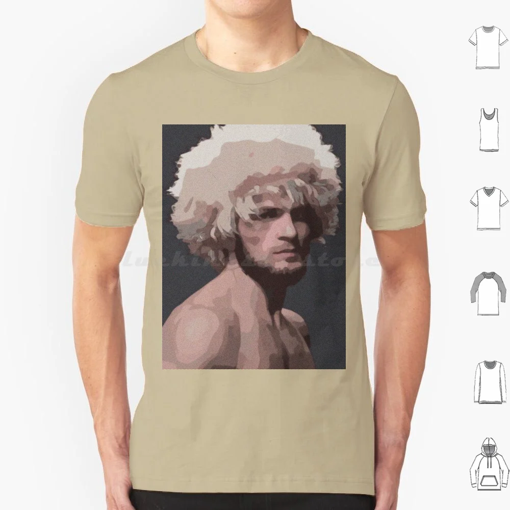 Khabib Nurmagomedov Comic Style Halftone Pop Art Print Fans Gift T Shirt Cotton Men Women DIY Print Khabib Nurmagomedov Khabib