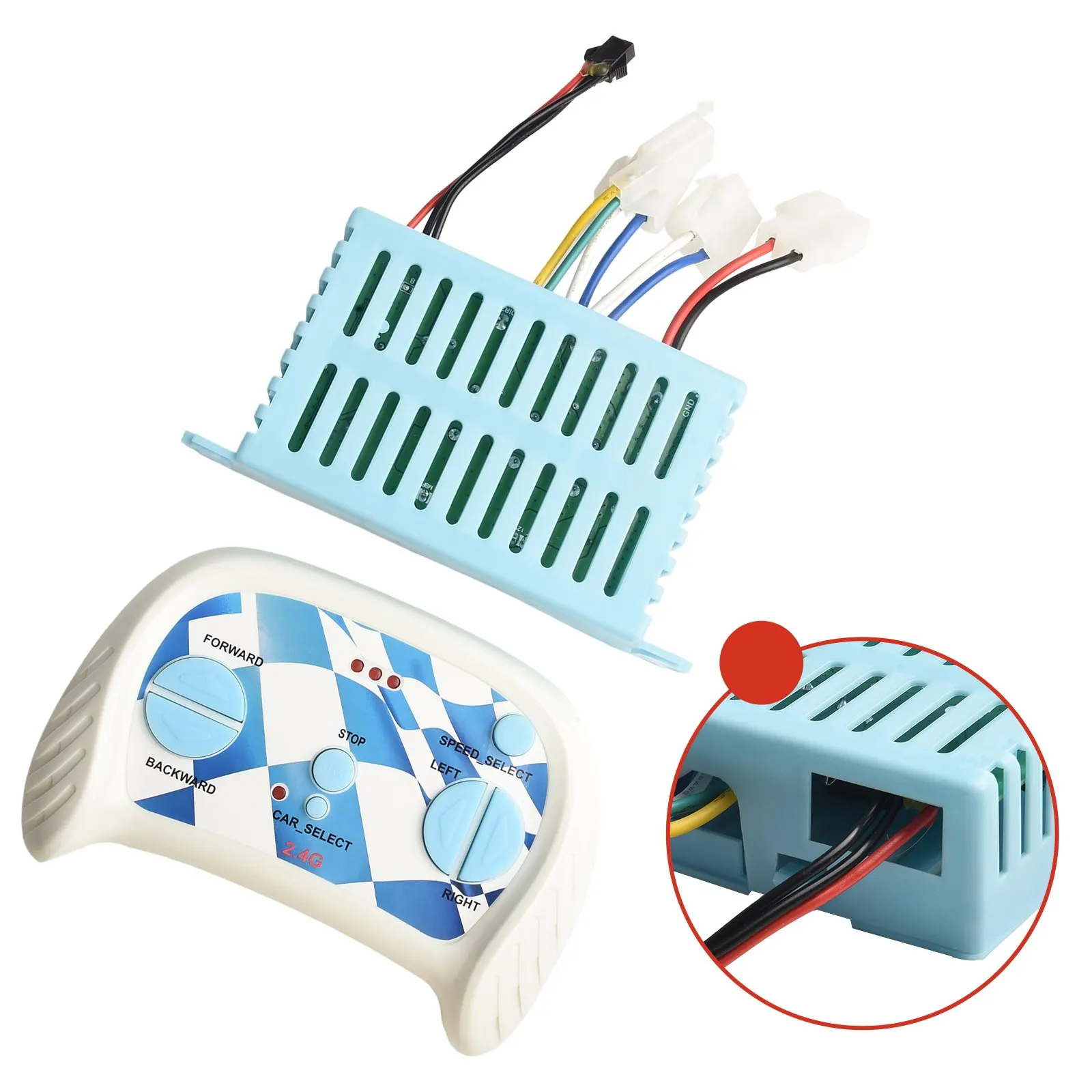 Ricevitore per veicoli elettrici per bambini Controller per auto RC 12V Modelli multipli Materiale metallico ABS Funziona a batteria