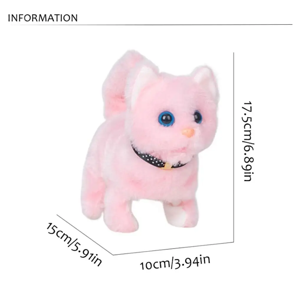 Peluche électronique en peluche pour animal de compagnie, jouet de simulation vocal de dessin animé, mignon, drôle, coule, doux, miaou, cadeau d'anniversaire pour chat