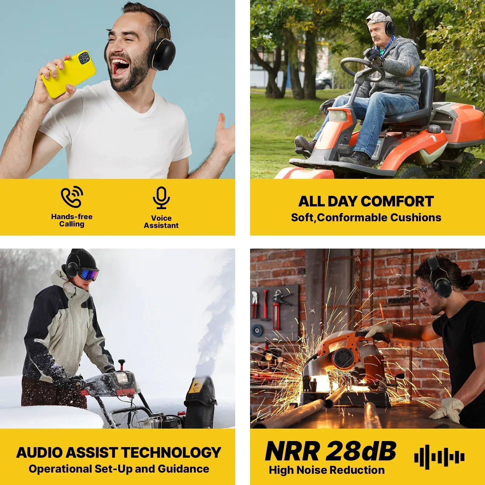 ARM NEXT Shooting auriculares Bluetooth, orejeras protectoras, cancelación de ruido, defensa electrónica táctica, NRR 28db para música