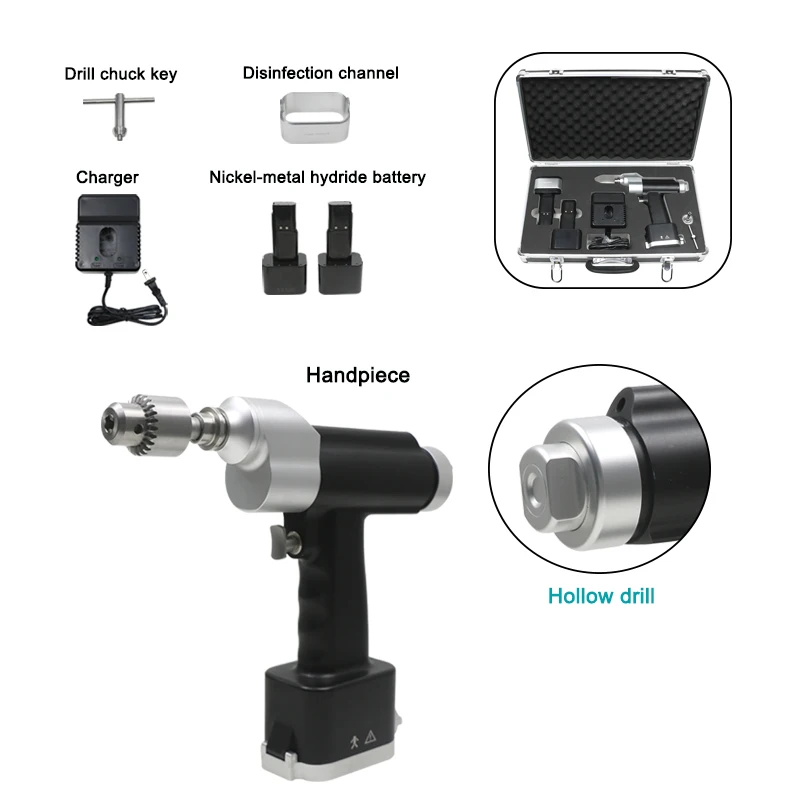 GREATLH Electric Cannulated Bone Drill with Box Orthopedic Quick Coupling Machine Drill Bone Orthopedic Surgery Instrument