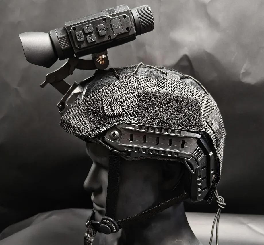 WZJP Infrared Night Vision Device Single-Lens Tactical Helmet FAST Two-Way Head-mounted Dual Optical Zoom 2x Magnification