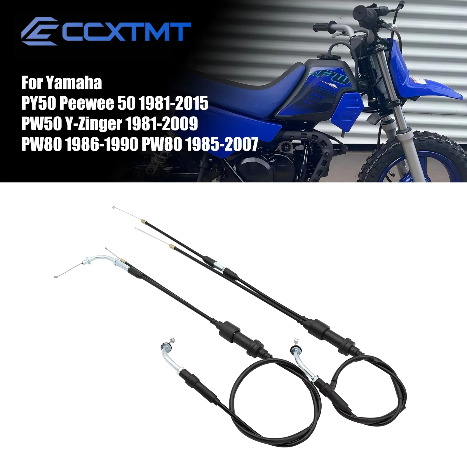 Motorcycle Throttle Cable Throttle Valve Gas Line For BW80 1986-1990 PY50 1981-2015 PW50 1981-2009 Yamaha PW80 1985-2007 Parts