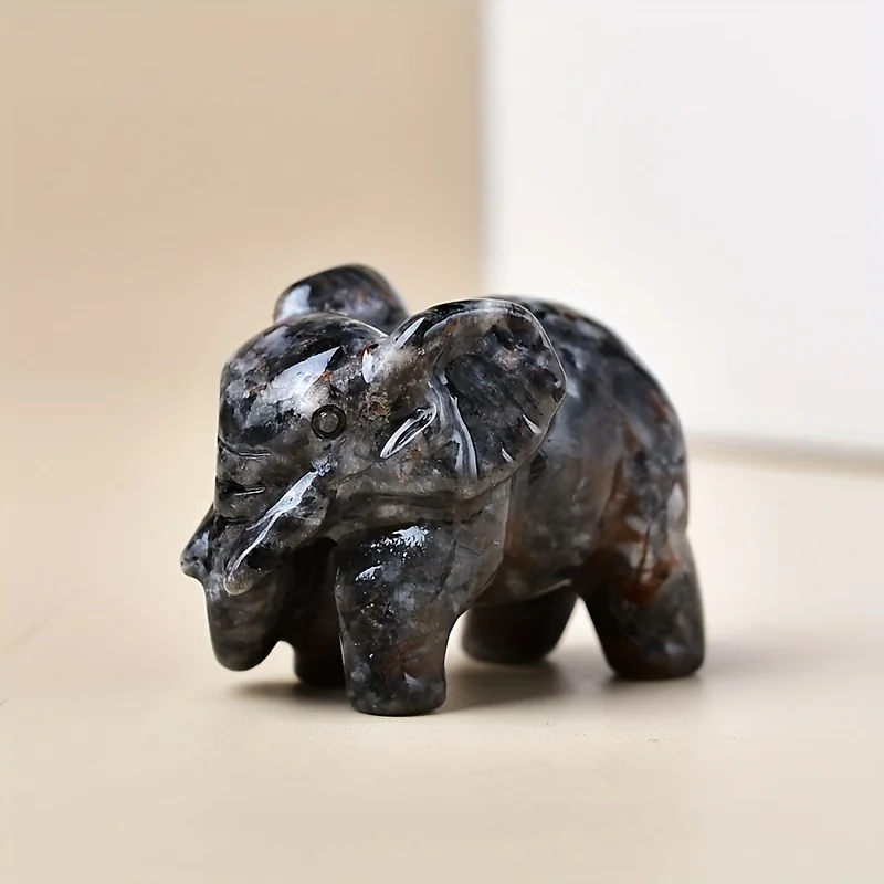 تمثال فيل كريستالي ساحر مقاس 1.38 بوصة - سحر جيب من الحجر الطبيعي وديكور منزلي، سحر حسن الحظ من CUPIDCRYSTAL #3