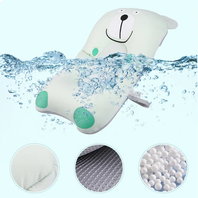 Coussin d'air portable pour douche de bébé, coussin de bain pour bébé, support de siège de sécurité pour nouveau-né, polymères de baignoire coordonnants