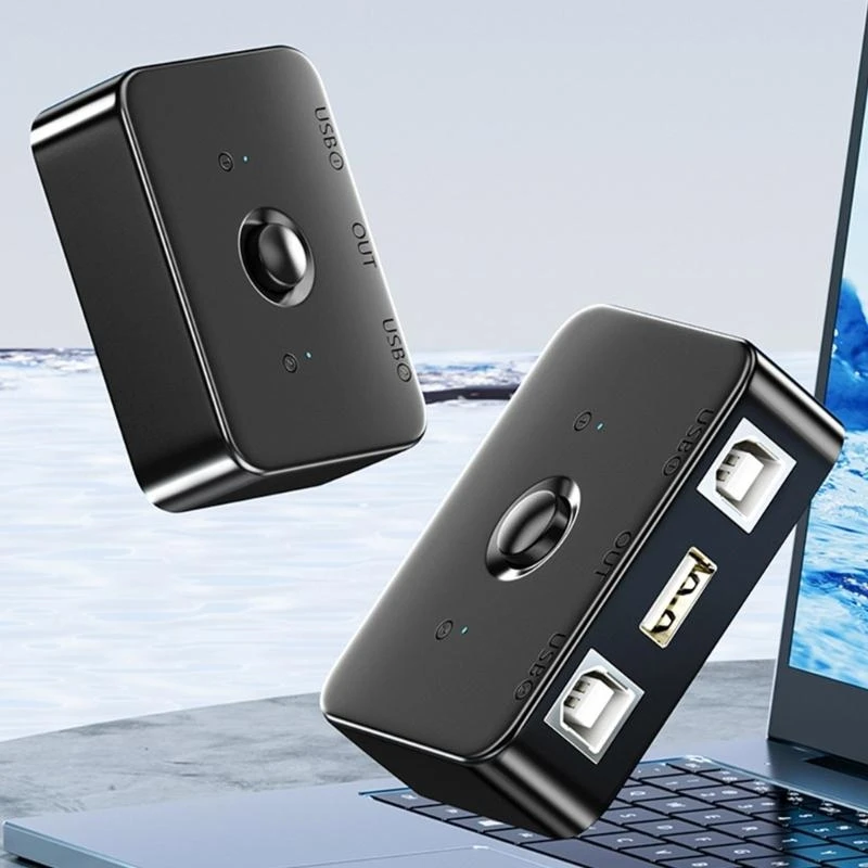 2 USB Printer Sharer Device USB Selector Printer Sharing Peripheral for Printer USB Splitter for Printer Sharing Printer