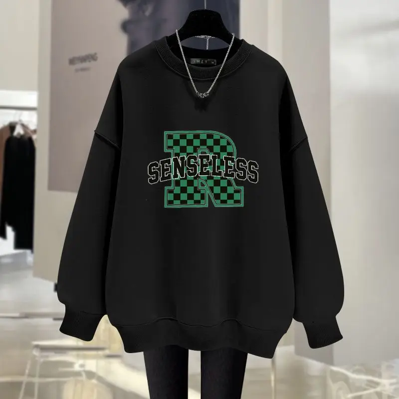 Autumn Chic Cozy O-neck Hoodies Women Fashion Loose Casual Sweatshirts Vintage Y2k Letter Printed Pullovers