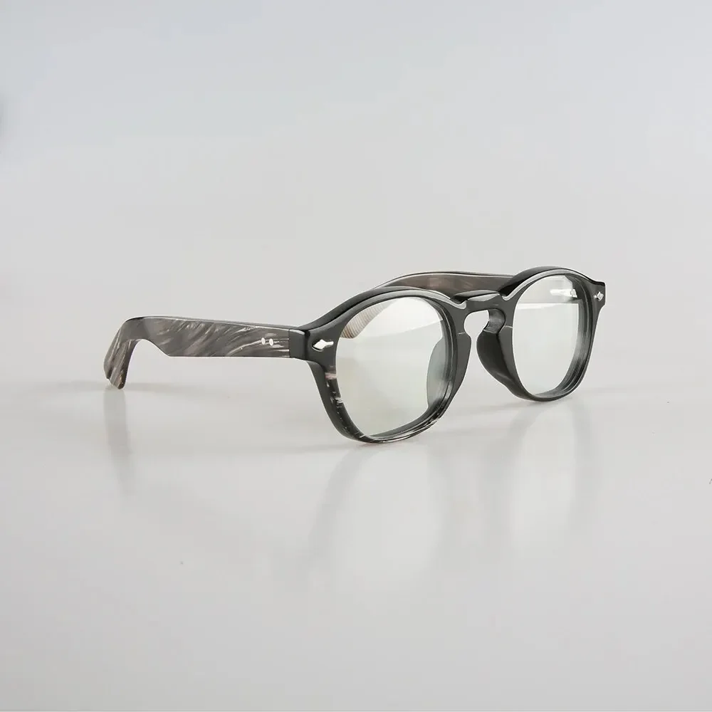 Man Women's Glasses Frames Square Rivets Retro Handmade Natural Horn Reading Eyeglass Frames Unique Classic Luxury Eyeglasses