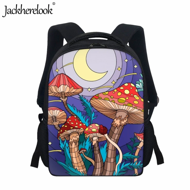 Jackherelook Art Psychedelic Mushroom Design School Bag Kids Fashion Trend New Bookbags Pupils Popular Daily Travel Backpack