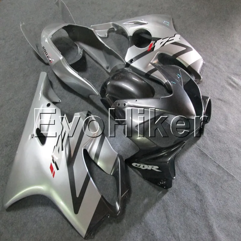 injection Fairings kit for CBR600 F4i 2004 2005 2006 2007 silver black CBR 600 F4i 04 05 06 07 ABS plastic motor Fairings kit