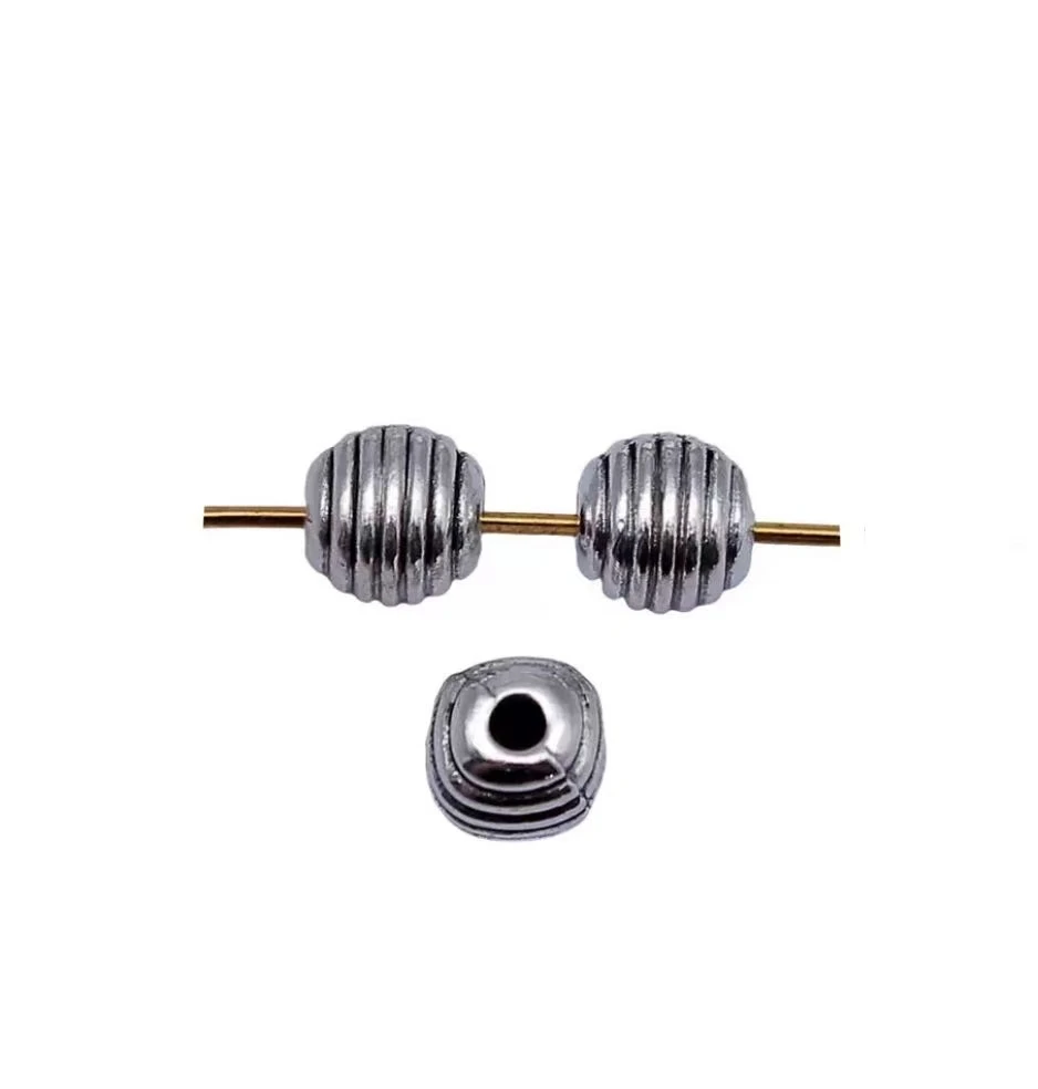 

50pcs 5.9*5.8mm, hole 1.8mm Zinc alloy metal screw thread design spacer bead for jewelry handmade HW3207
