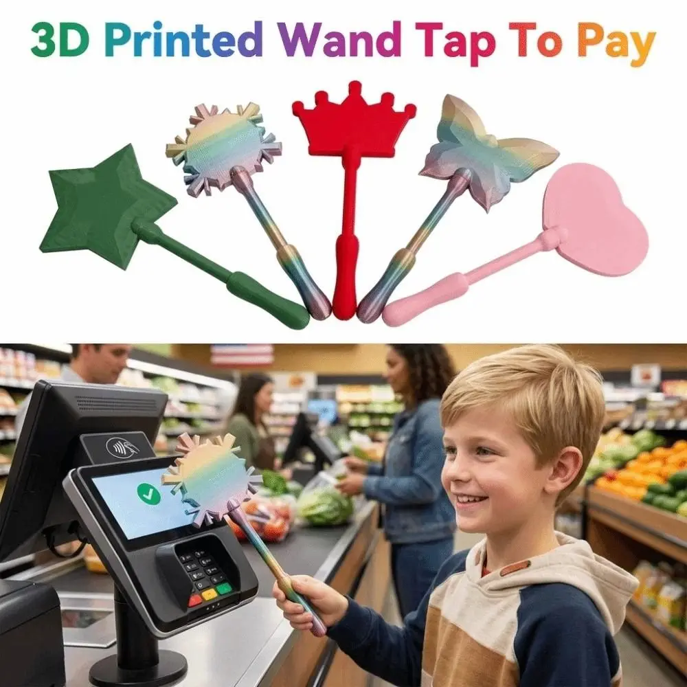 

Креативный 3D-печатный держатель для карт в виде волшебной палочки: портативный, милый, легкий, забавный, в форме звезды, подарок для девочек