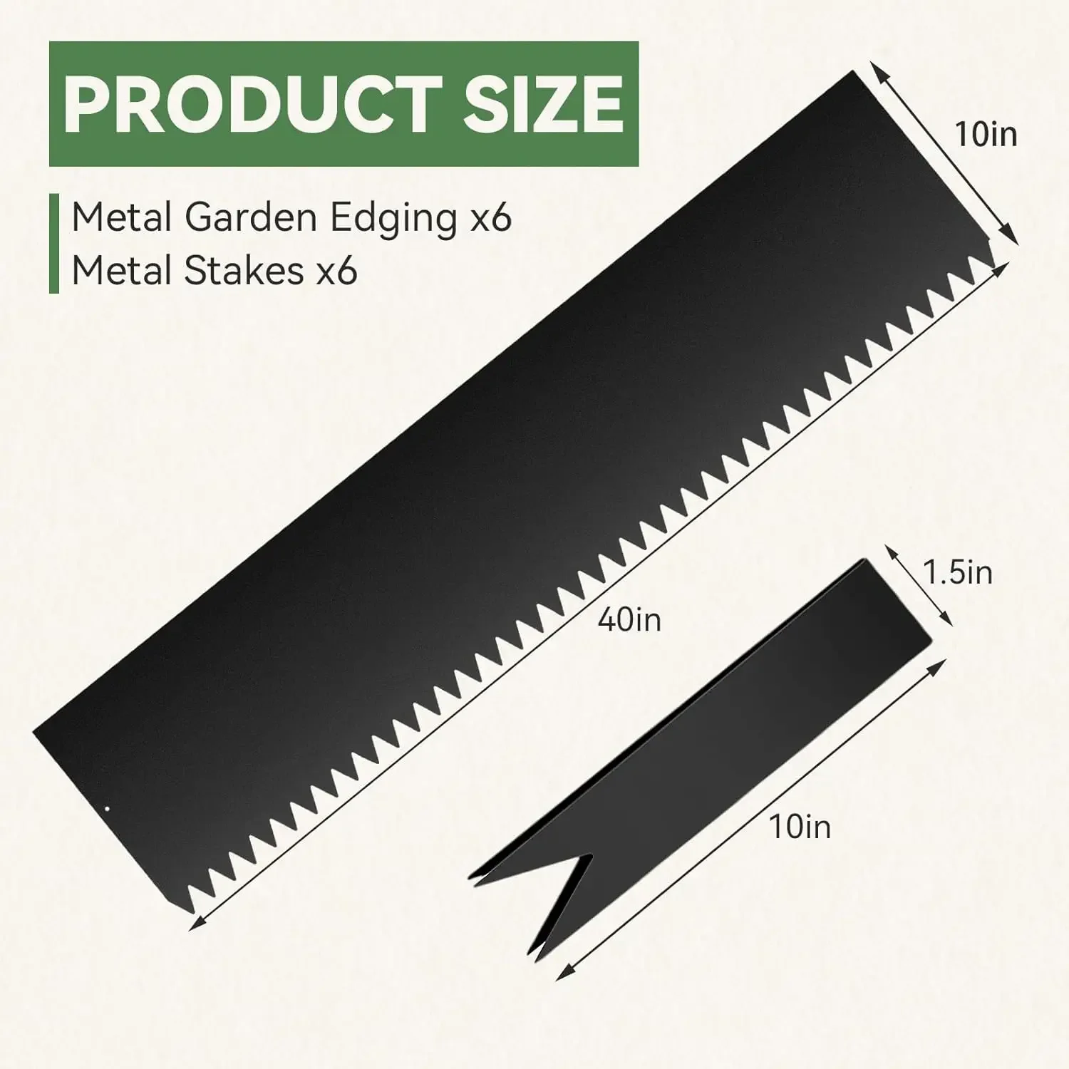 6PCS 10 inch Steel Landscape Edging Kit - 40