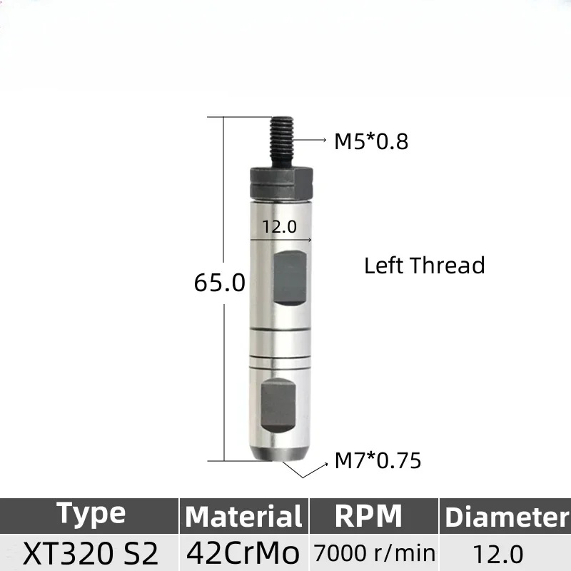 LNS Revolving tip rotary joint M5*0.8 D12 Left Thread XT320 S2  Fedek  Automatic Bar Feeder Parts