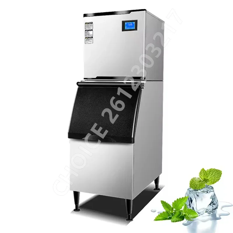 170-420kg/Day Upgraded Commercial Ice Maker Machine LCD Panel with Blue Light Stainless Steel Automatic Square Ice Maker Use