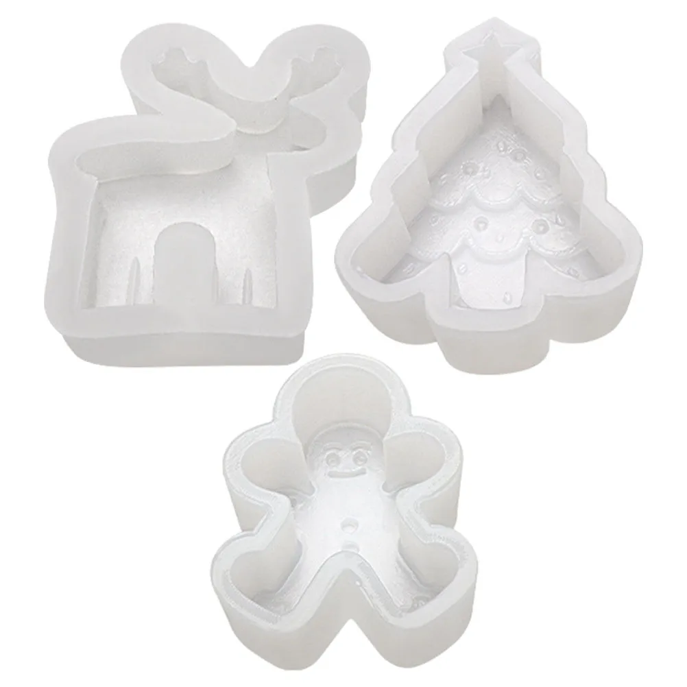 

3Pcs Xmas Mold Silicone Resin Casting Soap Making DIY Scented Candles Decorative Handicrafts Easy to Use