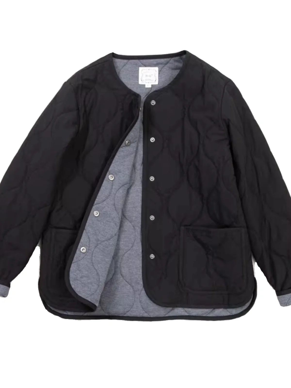 Women's round Ne Thiened Cotton Jaet Loose Fit Winter Warm Coat Korean Sle Commute Pure Color ort Length Button up