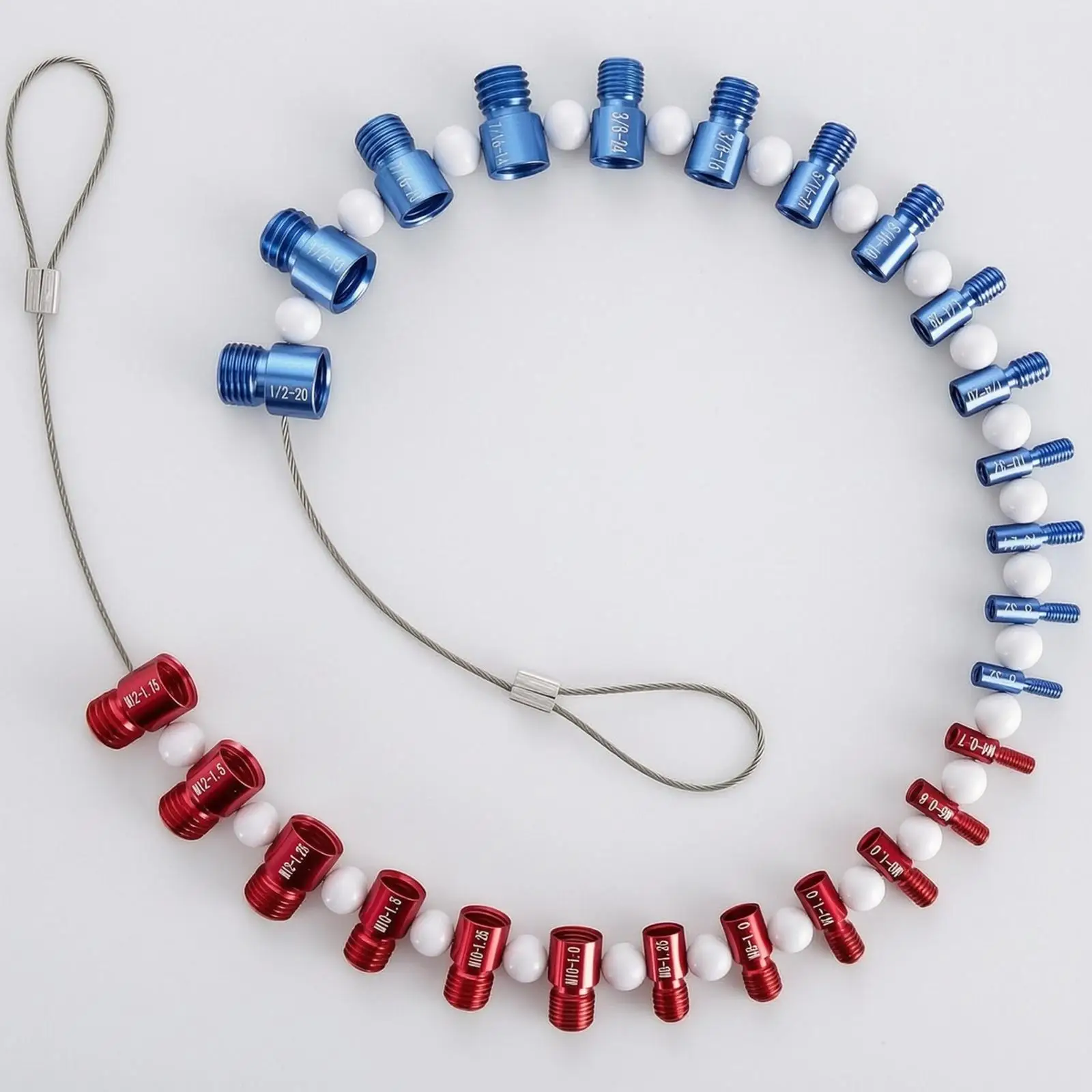 Fastener Thread Gauge Aluminum Alloy Checker for Go No Go Testing ANSI Standard with Loop Ends Portable Design