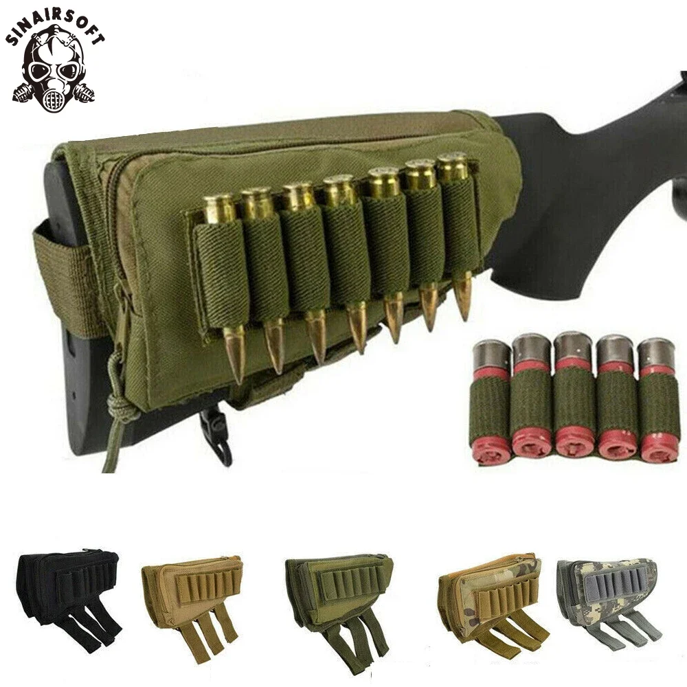 Taktische Muti-funktionale Jagd Zipper Gewehr Hinterschaft Pack Tasche Wange Pad Rest Shell Mag Ammo Pouch Tasche Magazin Bandolier