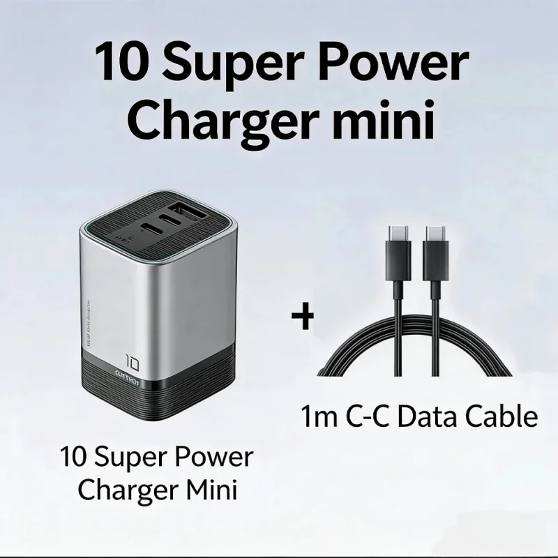 NEW CUKTECH 10 Mini 120W GaN Charger 2C1A PD100W Foldable Plug 6A Cable for Laptop Phone Tablet