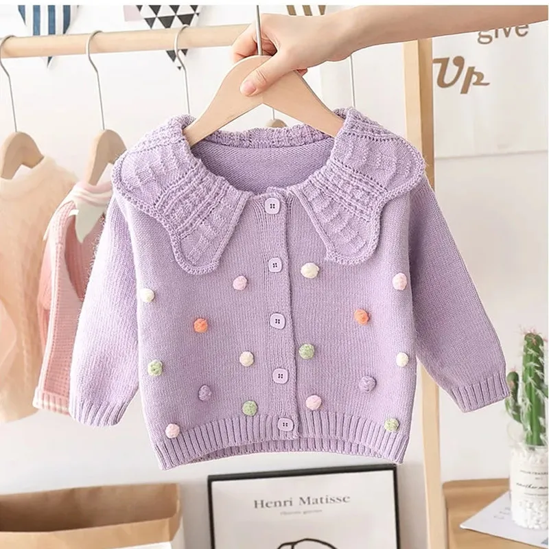 

Girl Baby Sweater Knitted Jacket Spring Autumn Children's Bottoming Long-Sleeved Sweater Kids Clothes Toddler Baby Coat