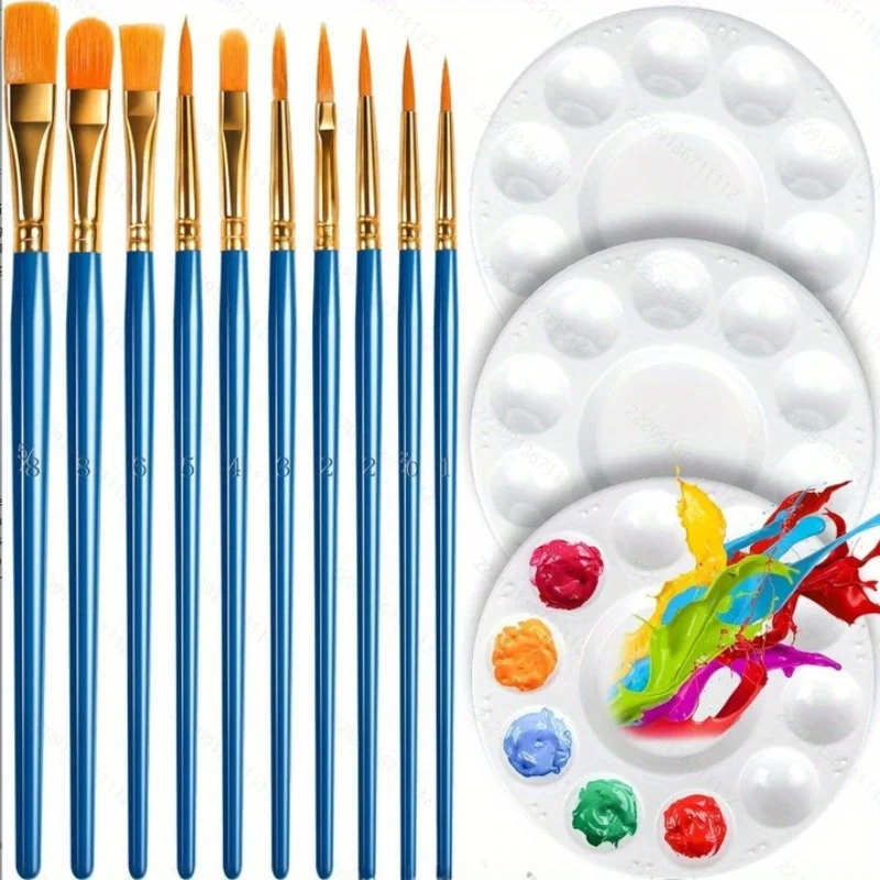 مجموعة واحدة، مجموعة فرش طلاء الفنان - فرو نايلون، للأكريليك والرسم الزيتي والألوان المائية والوجه والأظافر والرسم التفصيلي والرسم الصخري.