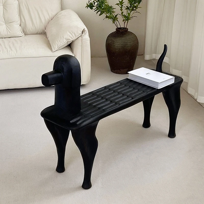 Wabi Jifeng banc chiot noir pendule créatif pièces de forme spéciale banc médiéval domestique