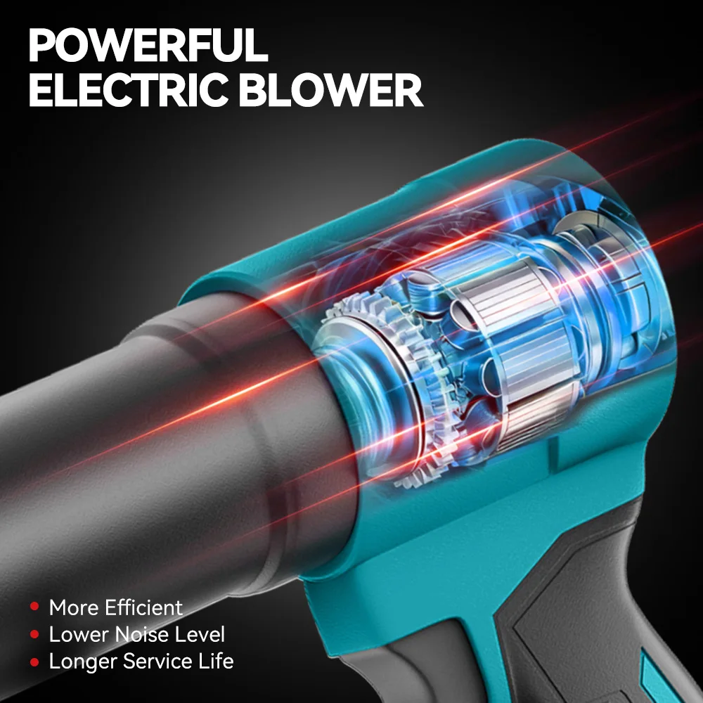 ONEVAN 400M/S Bürstenloser Elektro-Turbolüfter 4000W Kabelloser Handgeführter Laubbläser Leistungsstarkes Werkzeug für Makita 18V Akku – Detail 11