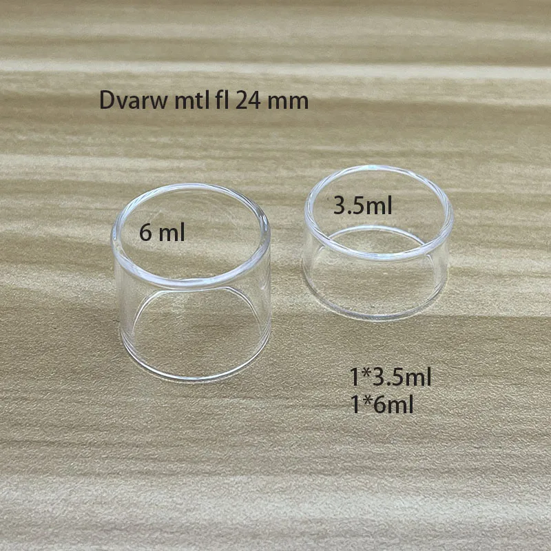 Dvarw 22/24mm MTL/FL 2/3, 5/5/6ml tangki transparan tabung kaca pengganti lurus jernih, aksesori Dvarw mtl fl