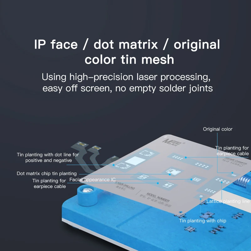 Dispositivo di riparazione a matrice di punti del telefono per X XS XSMAX 11-15pro MAX supporto per riparazione Face ID fotocamera anteriore BGA Reballing Stencil Maant MR-01