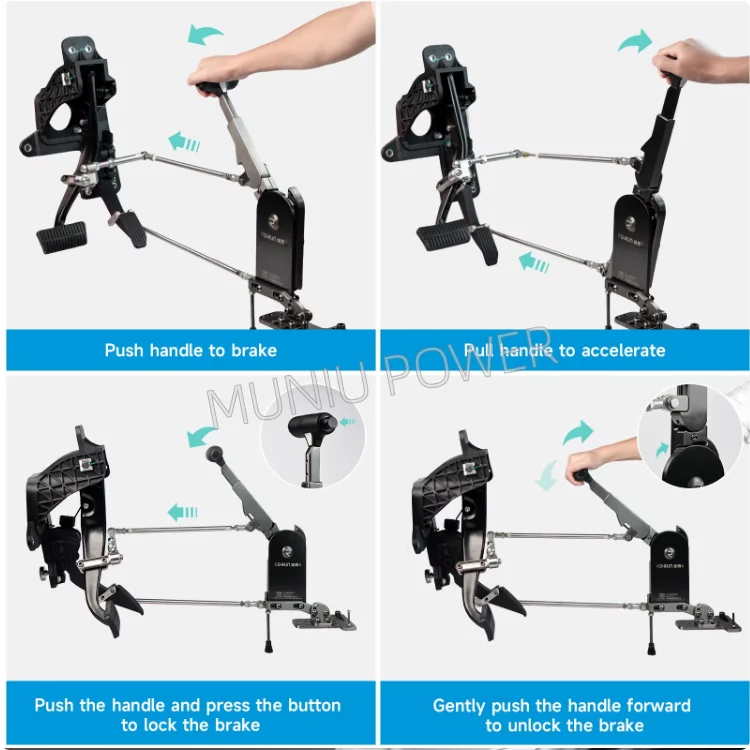 D-RUN1 Driving Hand Controls Leg Injury Push Rock Portable Car Control Device Accelerator Brake Pedal Disabled Handicap Aid Kit