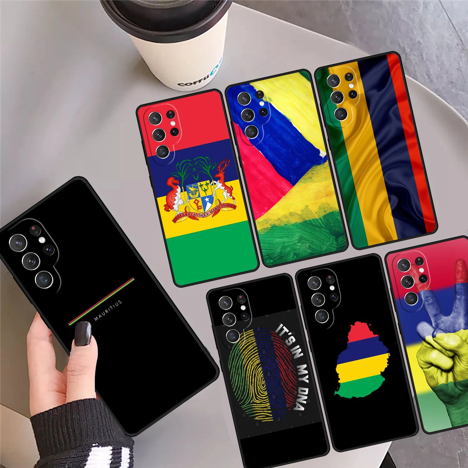 

Mauritius Flag Phone Case Cover Coque For Samsung Galaxy S24 S25 Ultra S23 S22 Plus S21 FE S20 Note 10 20 Pro