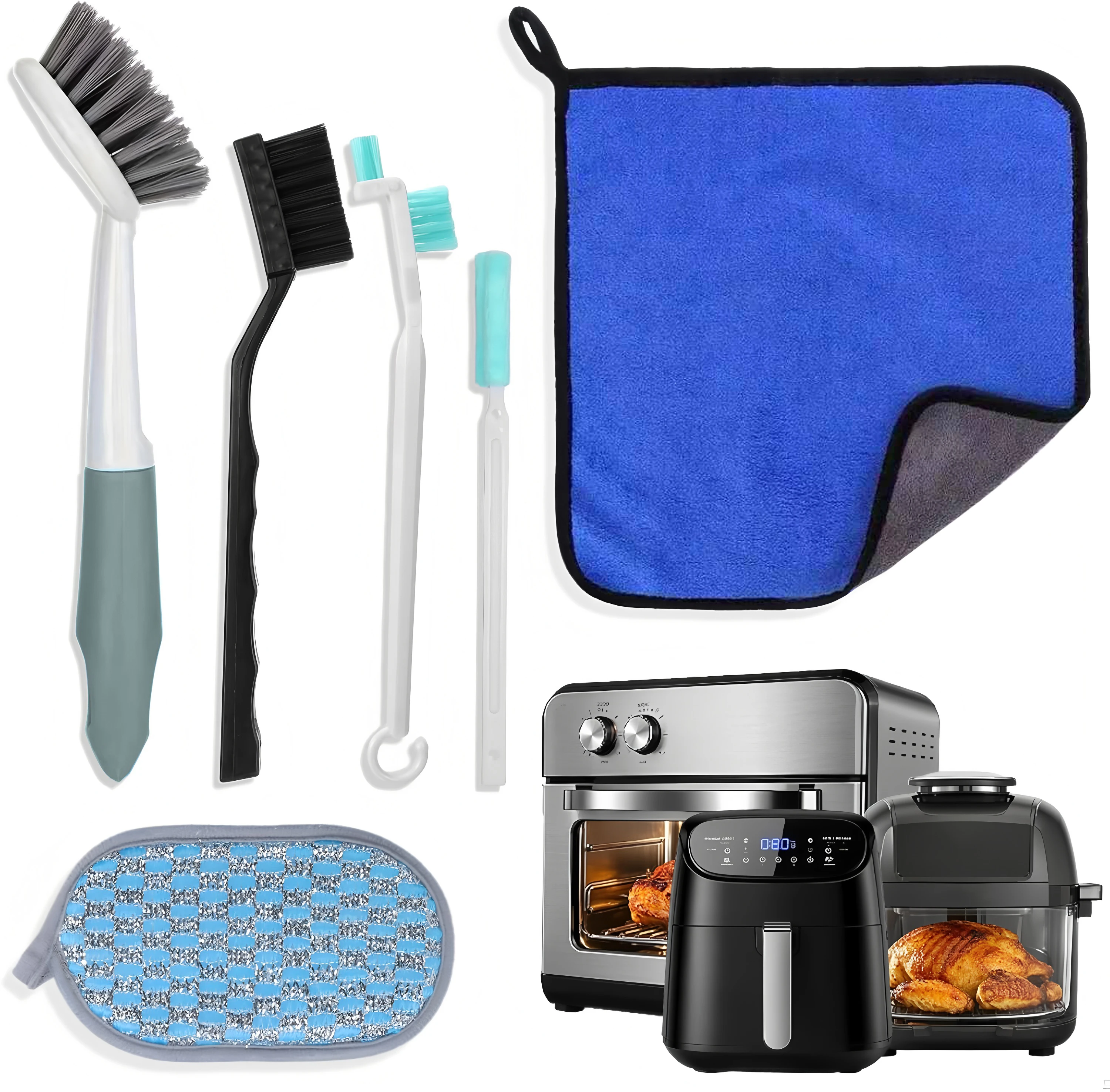 

Наборы щеток для чистки фритюрниц, 6 шт., инструменты и аксессуары для чистки фритюрниц, кухонные чистящие принадлежности